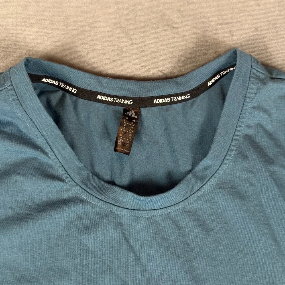adidas Training x Peloton T-Shirt Mens L Blue Sportswear Athleisure Relaxed Logo
